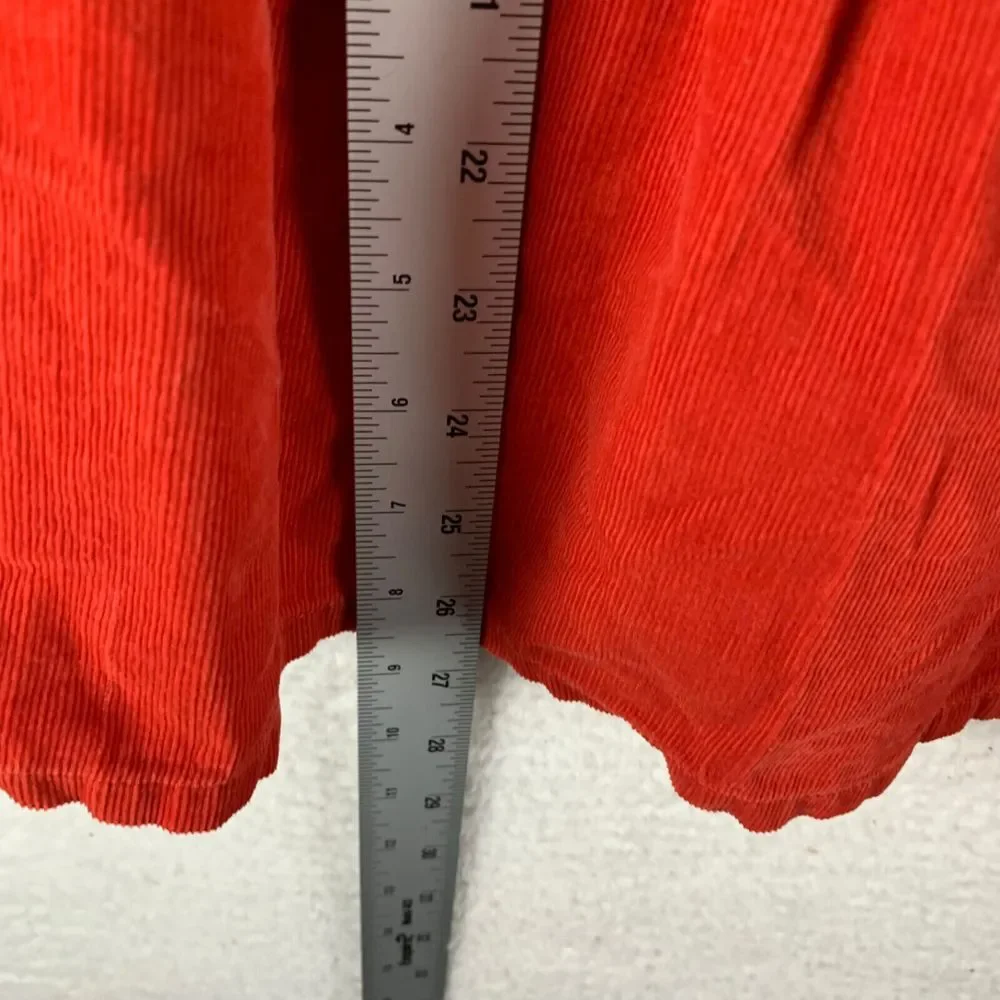 Hanna Andersson Girl's Long Sleeve Button Front‎ Orange Corduroy Dress 8 130cm